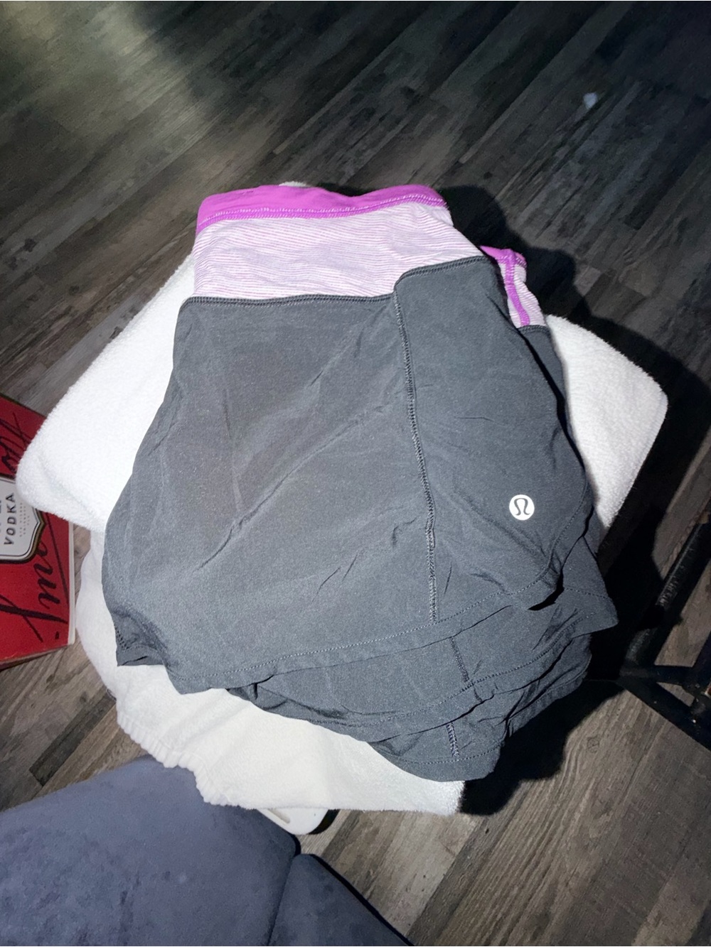 Lululemon Gray Shorts with purple Waistband